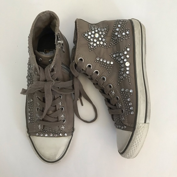 Ash Shoes - Ash Vibration Star Studded Leather Trainers